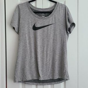 Heather Gray Nike Swoosh T Shirt